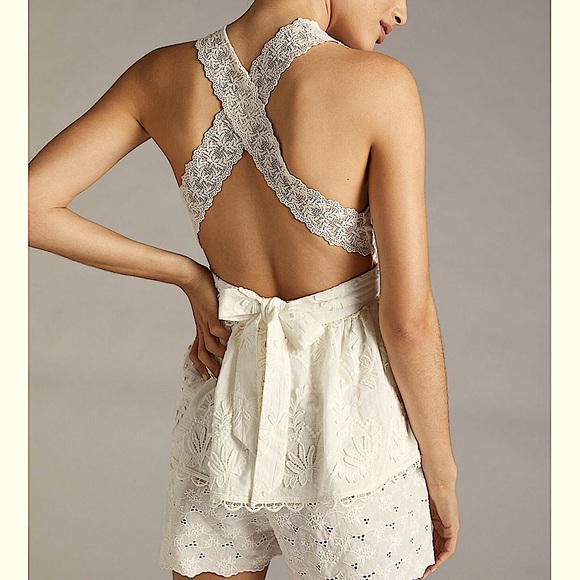 ANTHROPOLOGIE Crochet Back Blouse - Picture 1 of 6